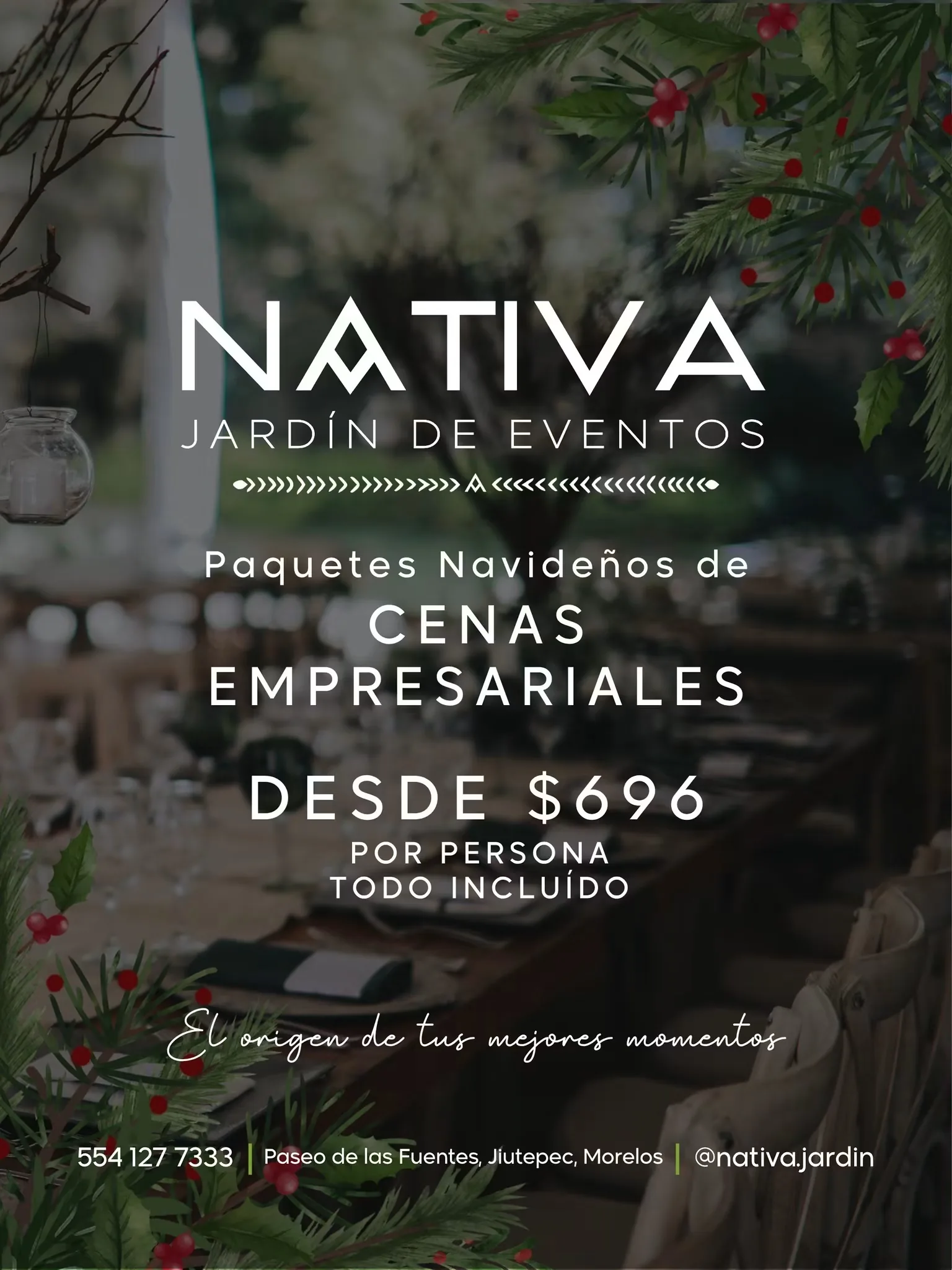 Montaje navideño para cena empresarial